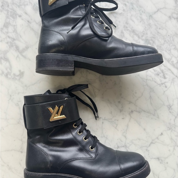 Black Louis Vuitton Leather Boots - Picture 1 of 10
